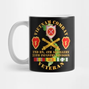 Vietnam Combat Veteran w 2nd Bn 4th Artillery DUI - 25th ID Mug